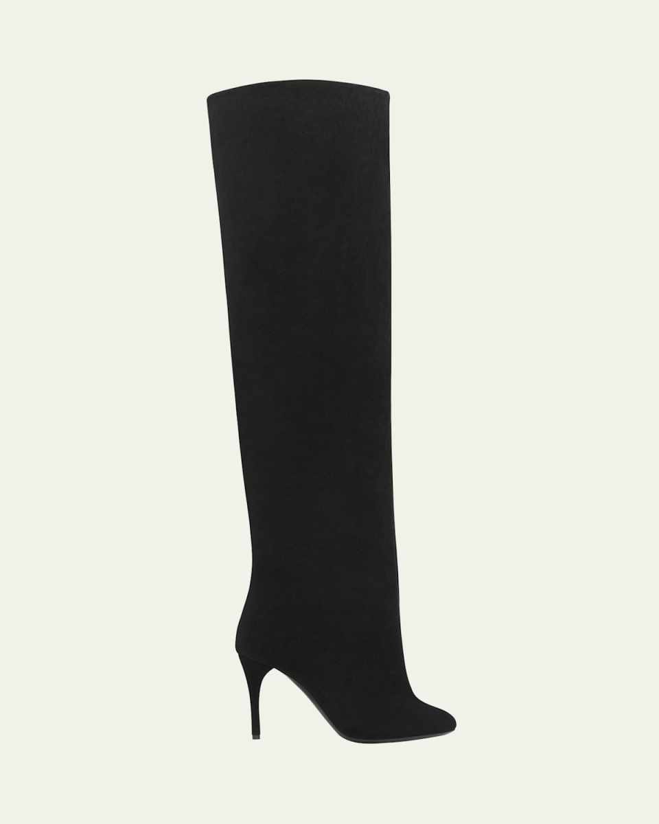 Cuissardes Stiletto Leather Knee Boots